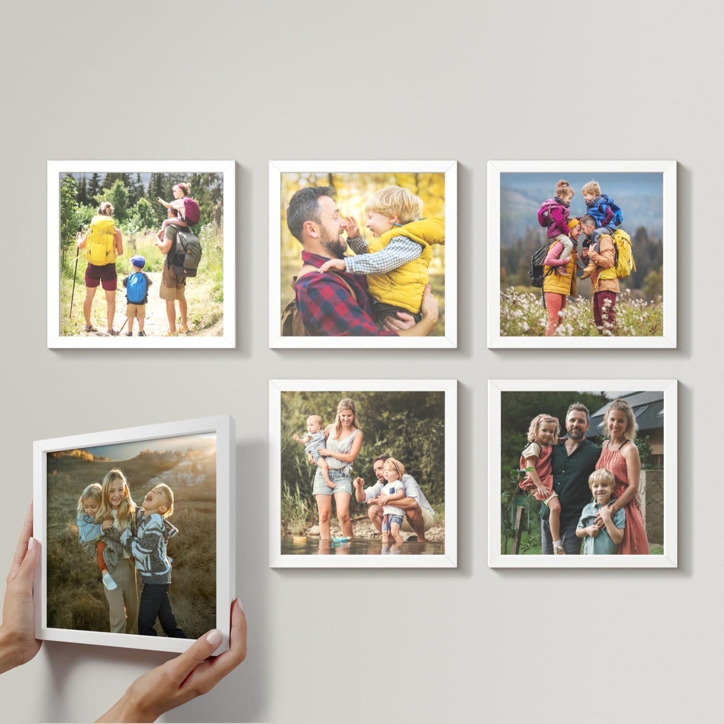 Mixtiles Official - Custom Photo Tiles - Personalized Printed Photos - Magnetic Wall Frames - Adhesive Sticker, No Nails - Various Sizes and Frames - 8x8-tiles-Tile - Clean Frame