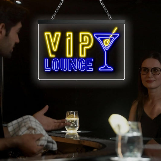 Custom Bar Neon Sign Vip Lounge Beer Home Bar Lights Decor Acrylic Table LED Personalized Lighted Signs for Men Restaurant Coffee Man Cave Workshop Garage Poker Signs Gifts