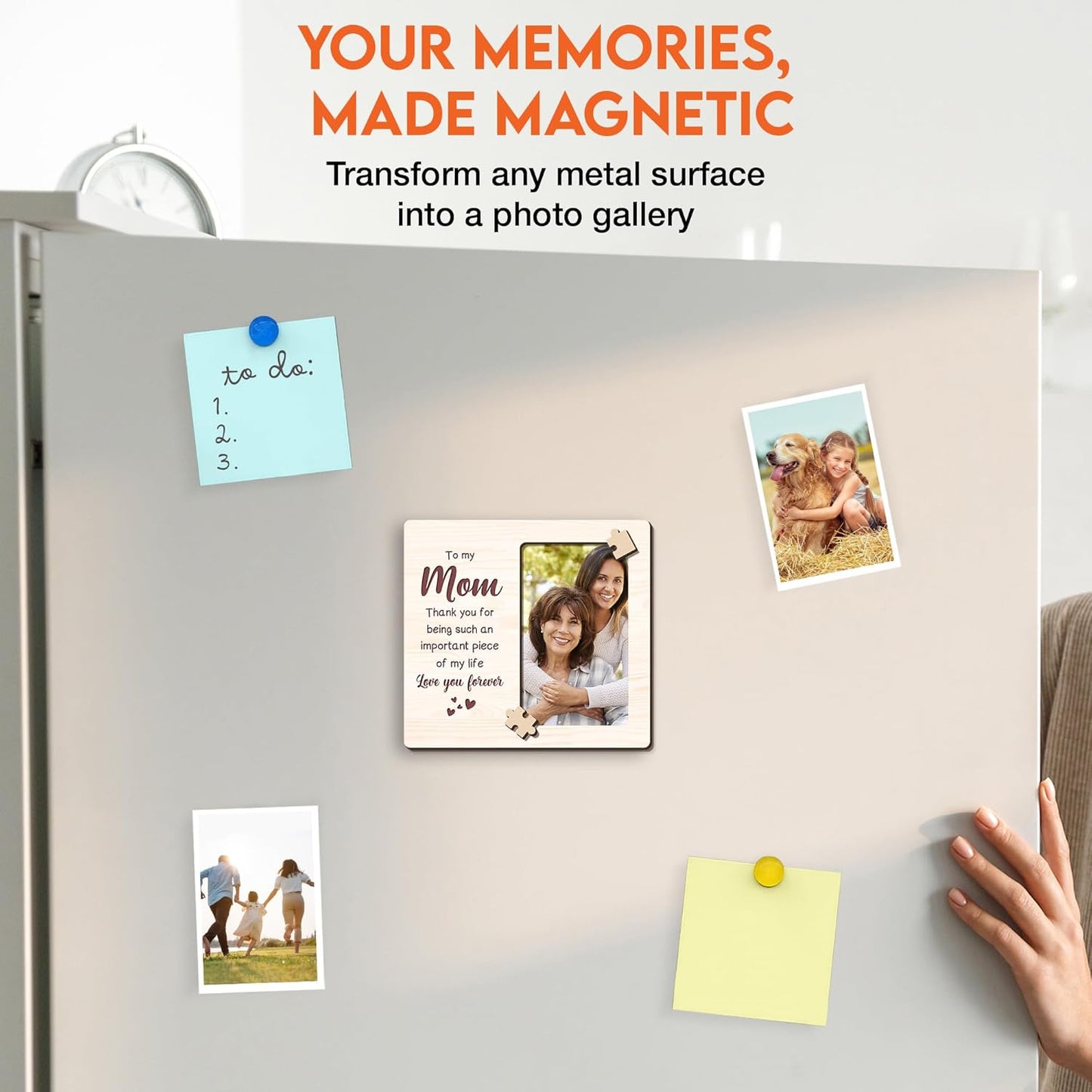 Magnetic Picture Frames - TO MY MOM LOVE YOU FOREVER - Christmas Gift Birthday Gift for Mom - Unique Magnet Photo Frame For Women - Magnetic Frames for Refrigerator, Locker & More