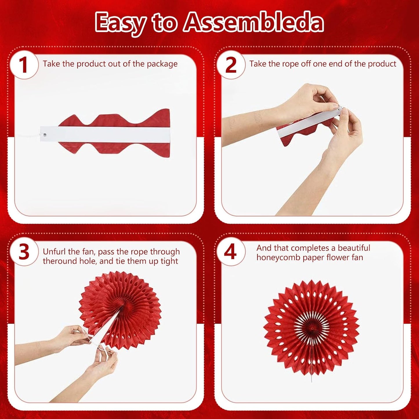 18 Pcs Christmas Hanging Paper Fan, Hanging Honeycomb Round Paper Fans for Weddings, Birthdays, Baby Showers, Classroom, Events Ceiling Party Supplies Decorations