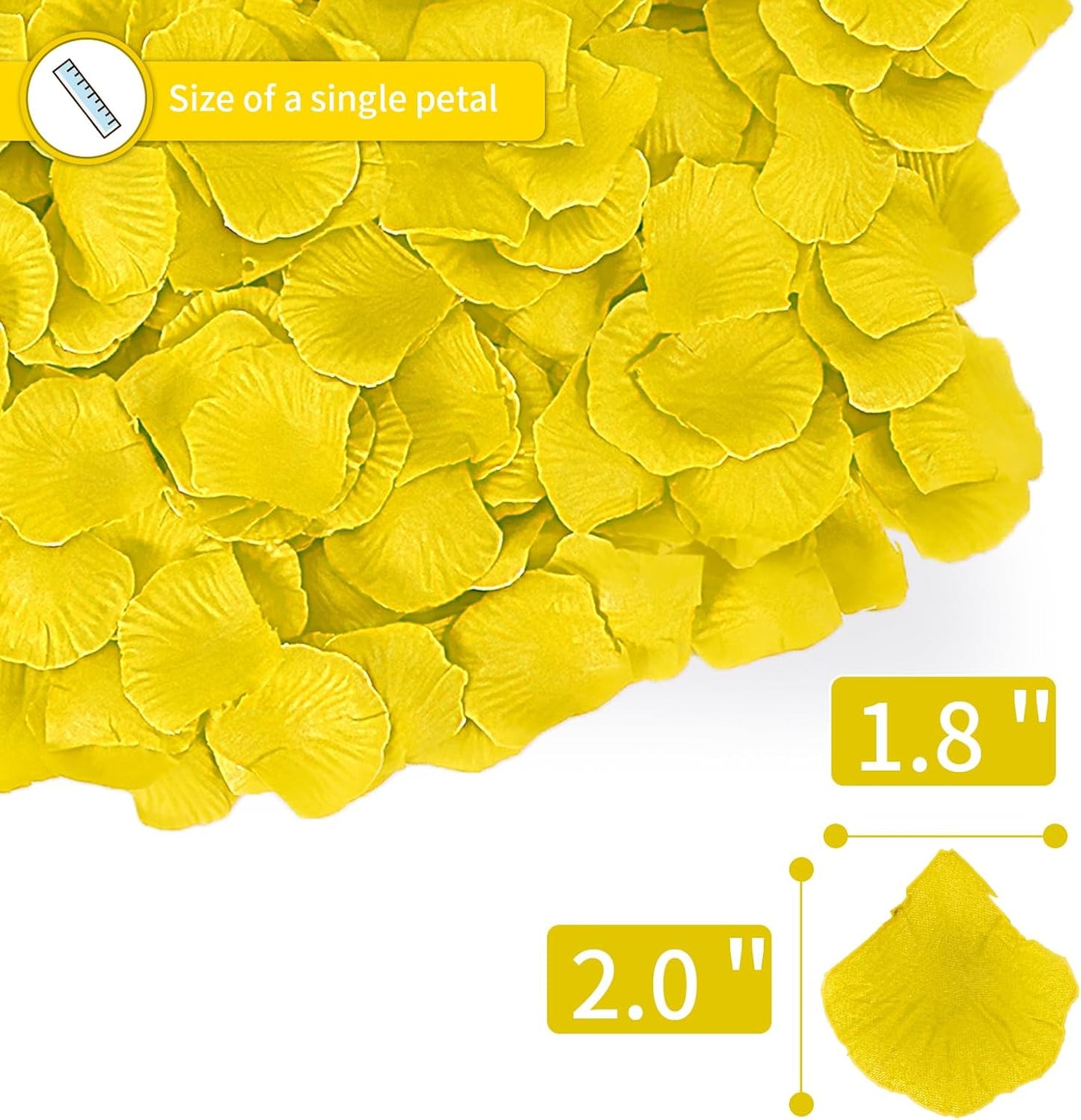 3300 PCS Artificial Fake Rose Petals,Flower Petals,Romantic Nightfor Her/Him Set,Wedding, Engagement, Party, in Bulk Flower Decorations(Yellow)