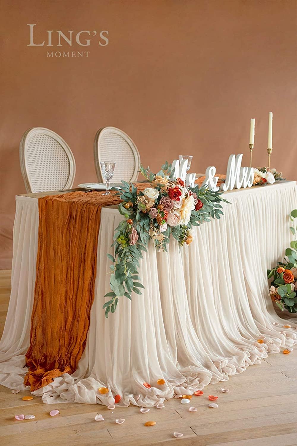 Ling's Moment Rose Petals, Silk Flower Petals for Wedding/Aisle/Flower Girl Baskets/Table Centerpiece Décor,etc.Burnt Orange Terracotta 200pcs