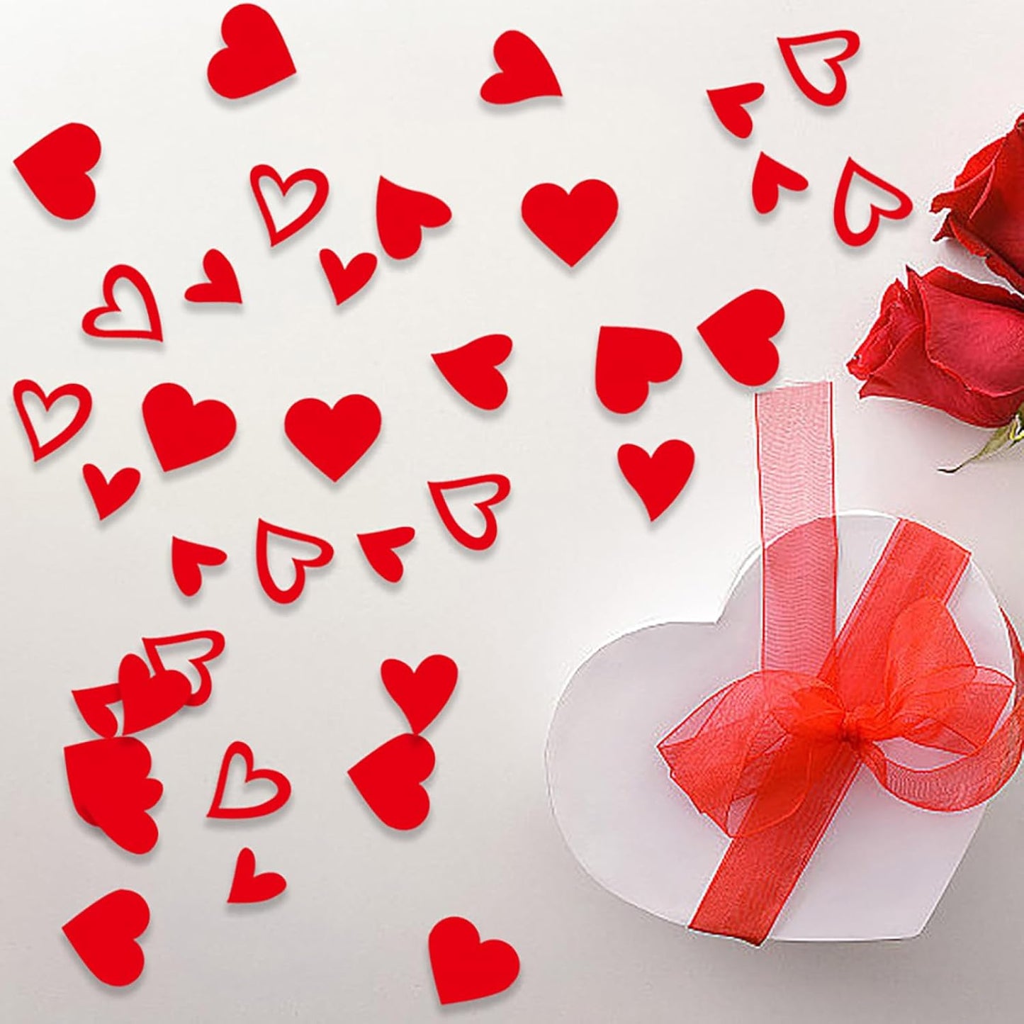 200 Pcs Red Heart Paper Confetti for Valentine's Day Wedding Baby Shower Birthday Party Table Decoration Supplies