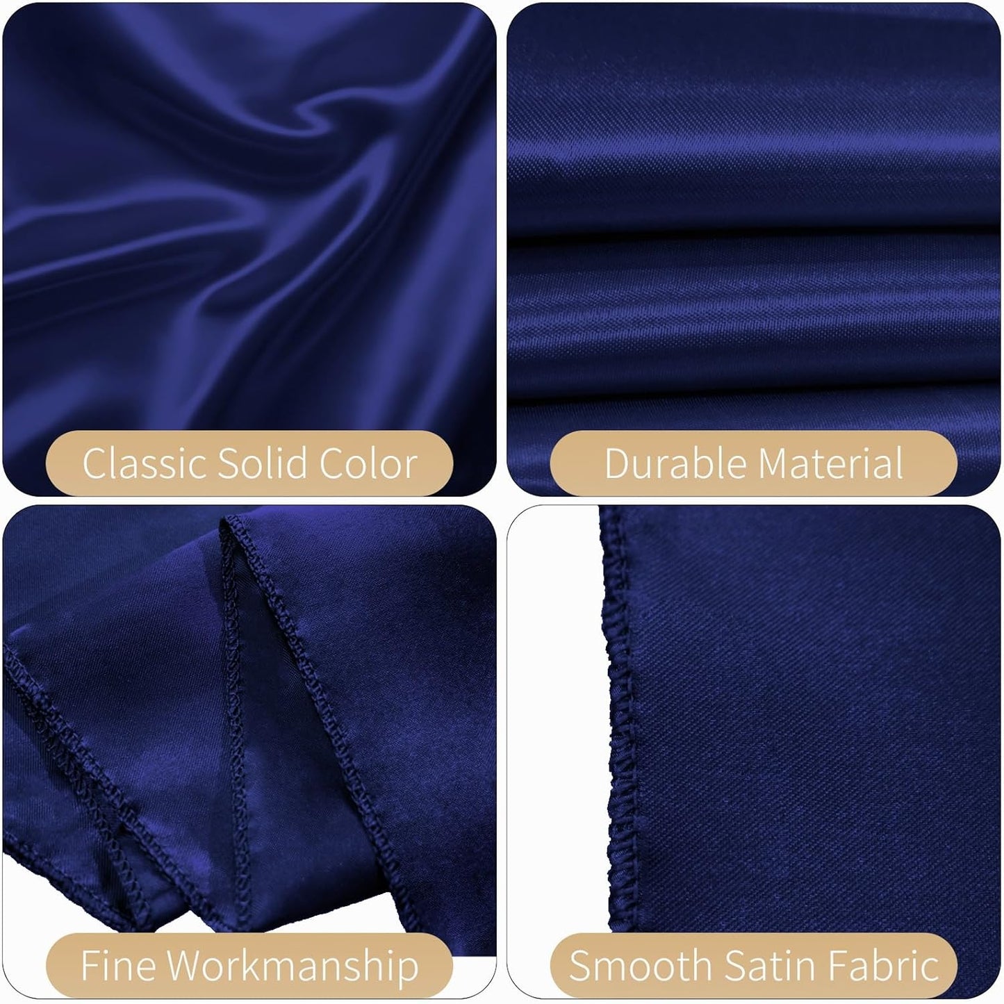 50 PCS Satin Chair Sashes Bows Decorative Universal Chair Cover Chairs Ribbon Ties Back Sash for Wedding Party Halloween Ceremony Reception Hotel Banquet Events Restaurant Decor(7 x 108inch,Navy Blue)