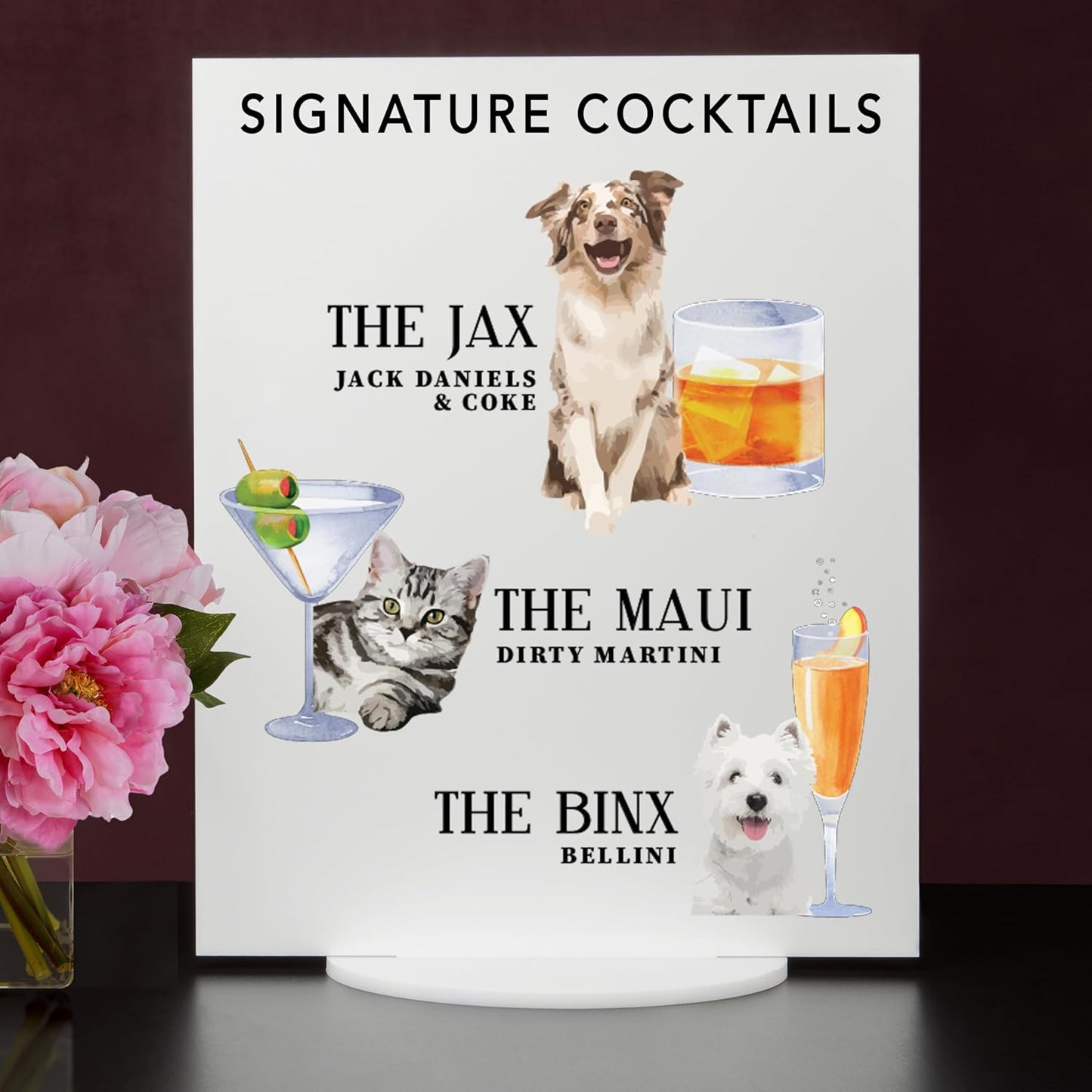 Pet Signature Drink Wedding Signs