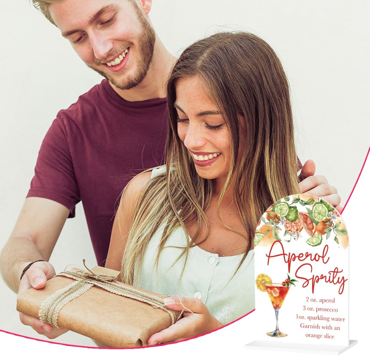 Aperol Spritz Decor Sign for Wedding Acrylic Arch Wedding Bridal Shower Baby Shower Welcome Table Signs for Ceremony and Reception Decor Aperol Spritz Party Decorations Gift 7 x 5 Inches