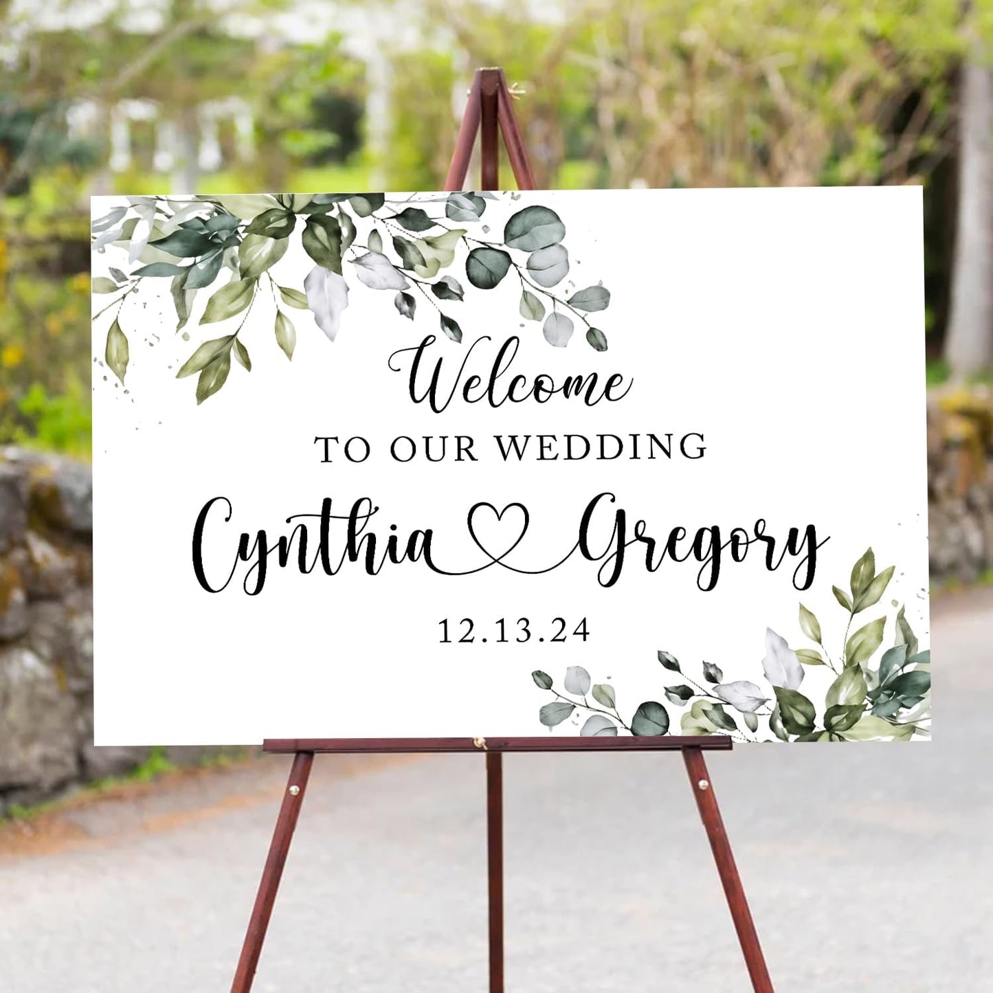 Custom Eucalyptus Wedding Welcome Sign Template, Elegant Eucalyptus Printable Sign for Ceremony or Reception