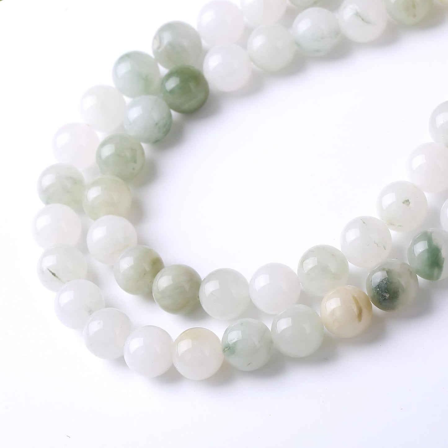 Blue and White Streamer Stone Beads for Jewelry Making DIY Craft Gemstone Beads Kit (6mm, 60pcs) Smooth Healing Crystal Beads for Bracelets, Necklaces, Home Decor