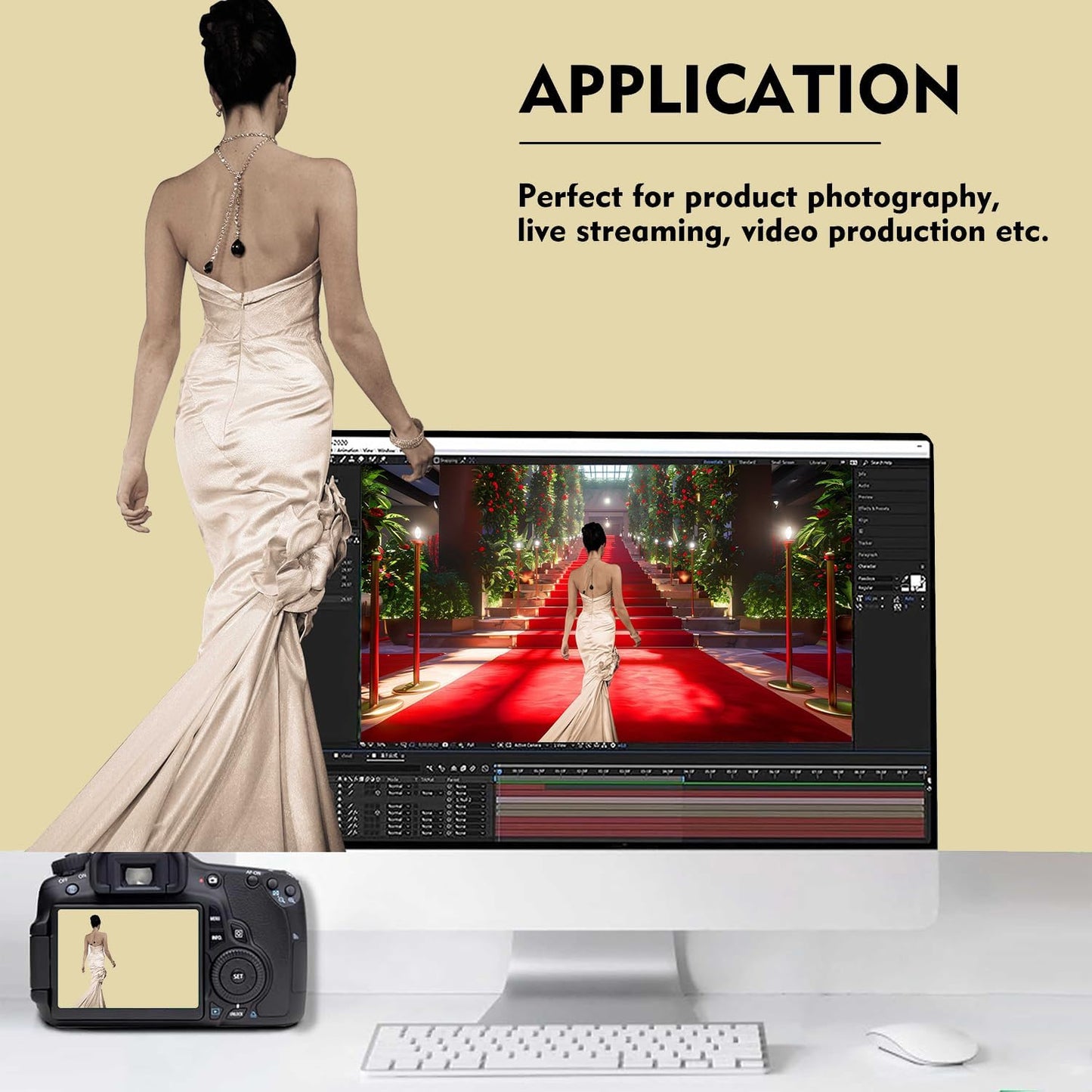 Tan Photography Backdrop for Photoshoot, Photo Backdrop Curtain, Perfect Tan Backdrops for Party Portrait Photoshoots Video Studio 6FTx9FT