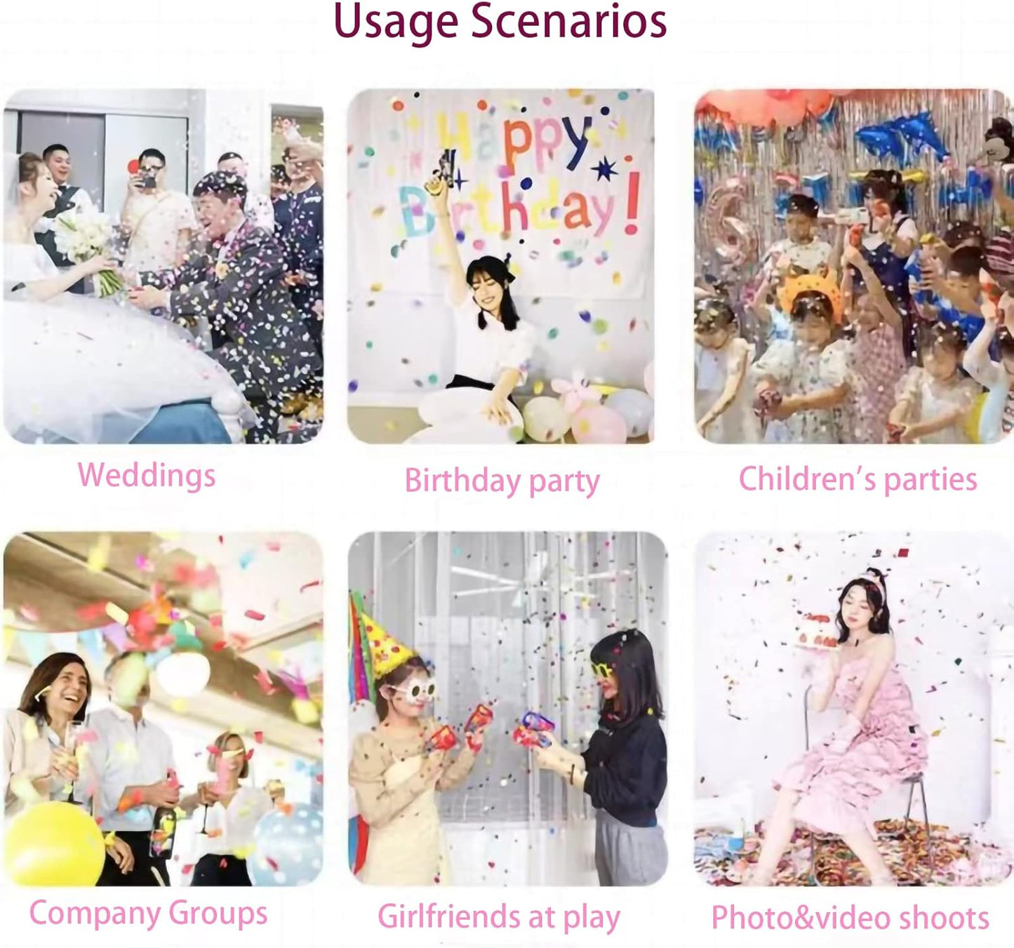 Confetti Cannon,Self-Inflating Confetti Poppers,Wedding and Birthday Party Poppers 20PCS