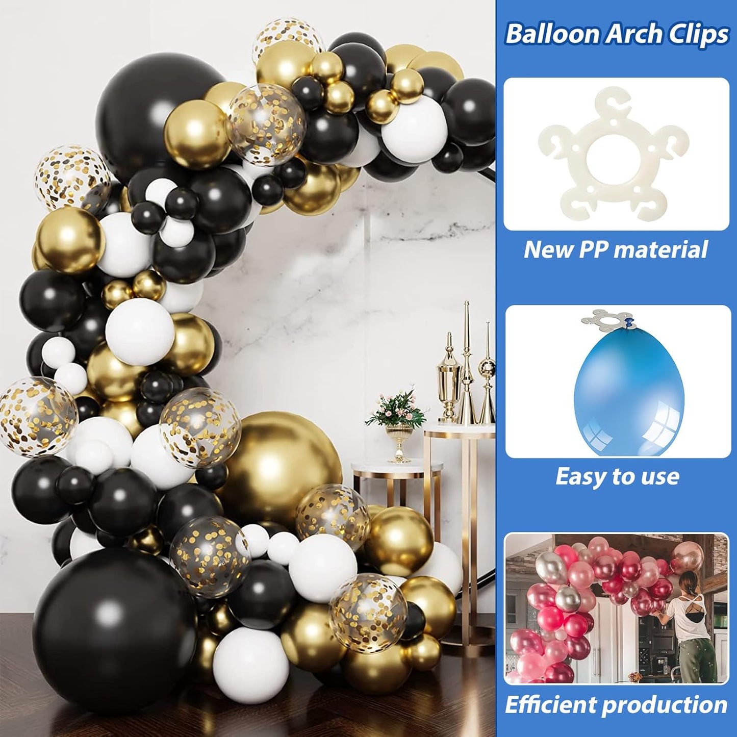 135 Pcs Flower Balloon Clips for Balloon Arch Plastic Balloons Arch Clips Flower Balloons Connectors Clip Holders for Weddings Birthdays
