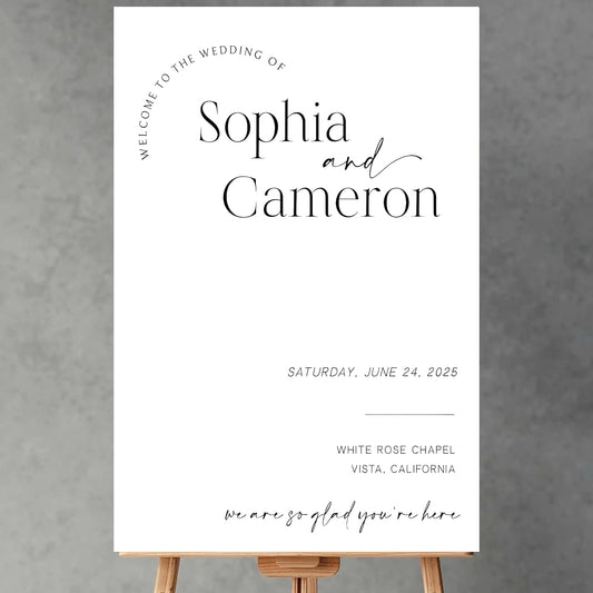 Editable Wedding Welcome Sign, Welcome To Our Wedding Sign, Modern Minimalist Wedding Sign, Printable Template, Instant Downloadpersonalized Wedding Welcome Sign, Welcome To Our Wedding Sign,