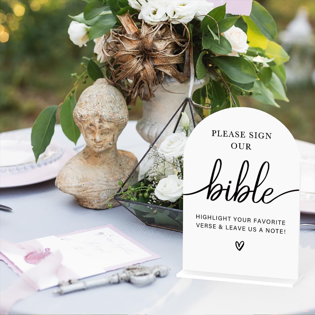 Acrylic Wedding Sign Wedding Signs for Ceremony Please Sign Our Bible Sign for Wedding Modern Calligraphy Arch Acrylic Table Top Sign for Wedding Reception and Event Party Table(white)