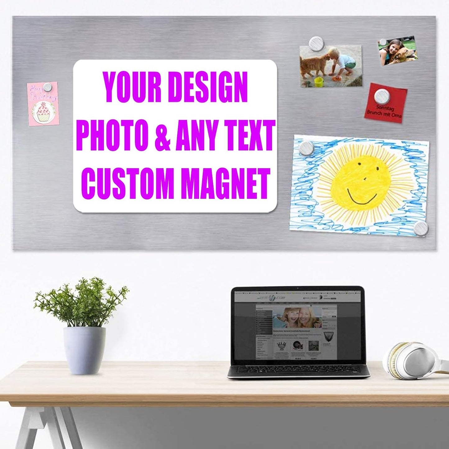 KETABAO – 5" Personalized Square Magnetic Photo Picture Frames - Custom Refrigerator and Car Magnets for Decorations and Gifts