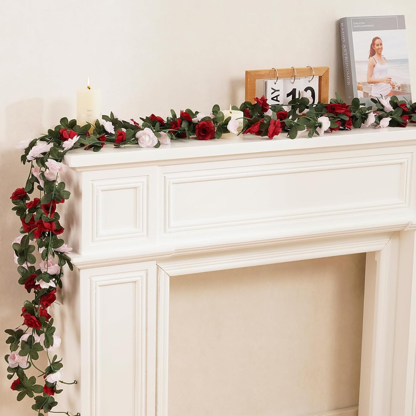 12 Pcs 99 Ft Flower Garland Rose Vines, Rose Garland for Decoration, Flower Vine for Room Table Birthday Wedding Party Garden Wall Decor