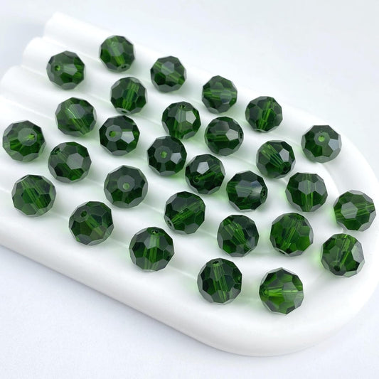 400 PCS 4mm Crystal Glass Beads Round Multiple Faceted Loose Spacer Glass Beads for DIY Handcrafte Bracelet Necklace Earring Jewelry Making(Emerald)