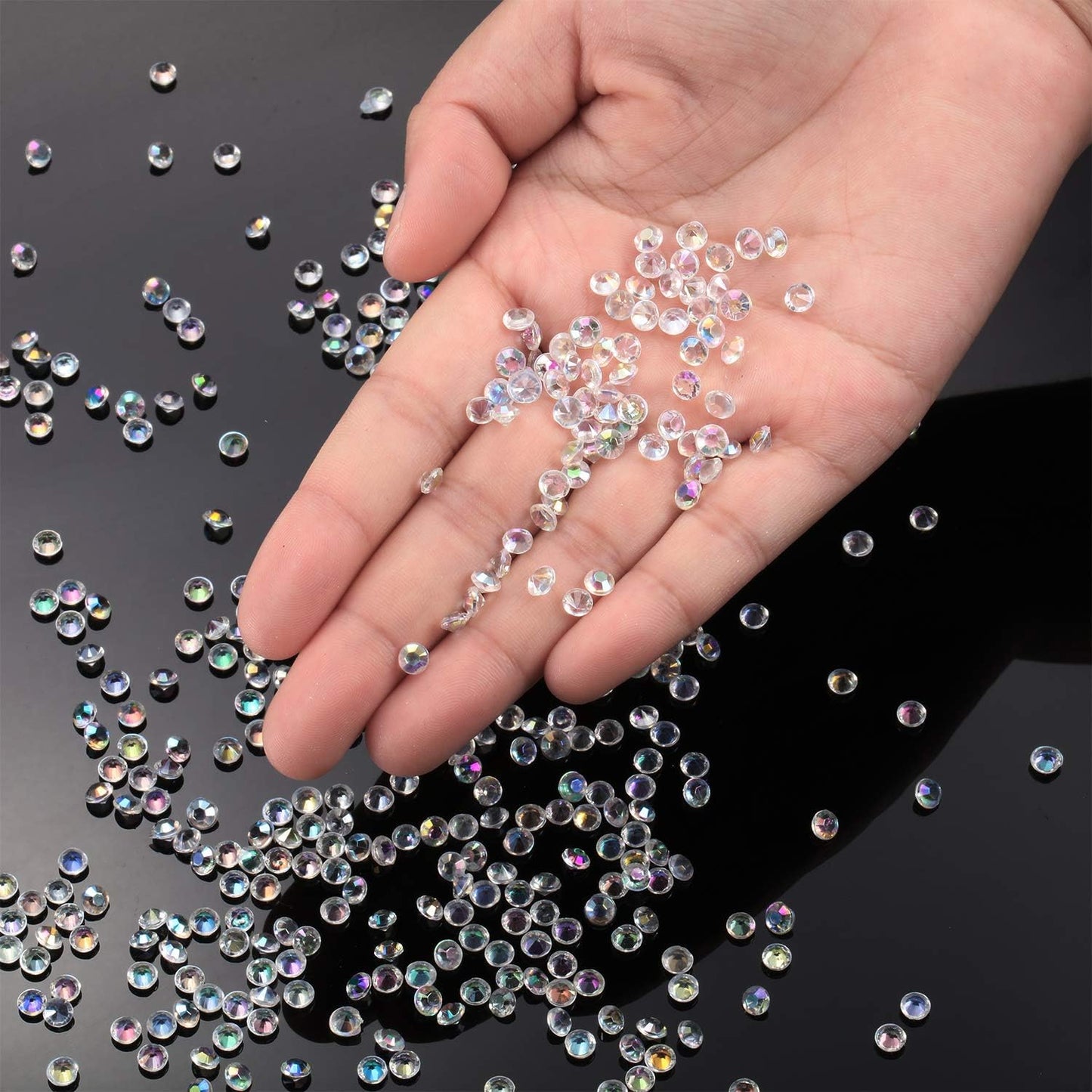 10000 Clear Wedding Table Scatter Crystals Acrylic Diamonds Rhinestones for Table Centerpiece Decorations Bridal Shower Decorations Vase Beads(4.5 mm,Crystal AB)