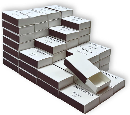 60pcs Blank Match Boxes, 2.25x1.42x0.59in Bulk Christian Bible Matchboxes DIY White Storage Containers Holders Double-Sided Striker Wedding Bridal Baby Shower Birthday Party Favor, No Matches Included