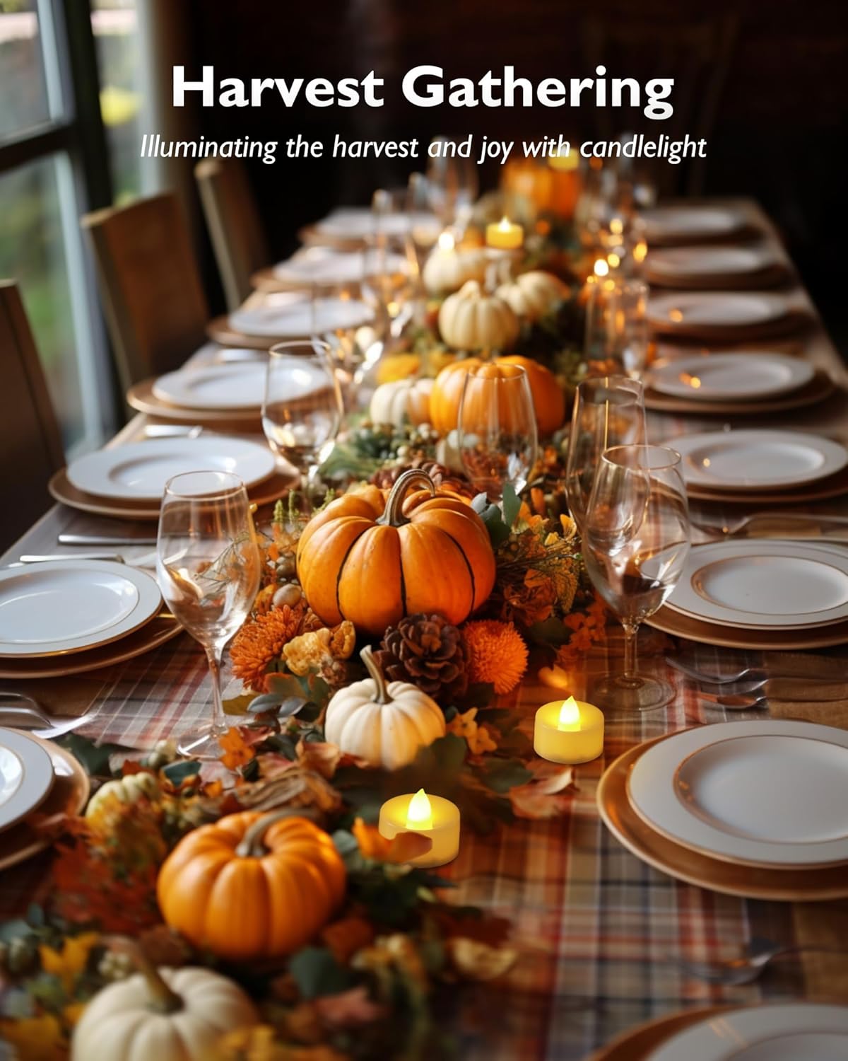 Homemory 24pcs Flameless LED Tea Lights with Remote & Timer, 400+Hours Realistic Flickering Battery Candles for Seasonal, Tabletop, and Centerpieces Decor