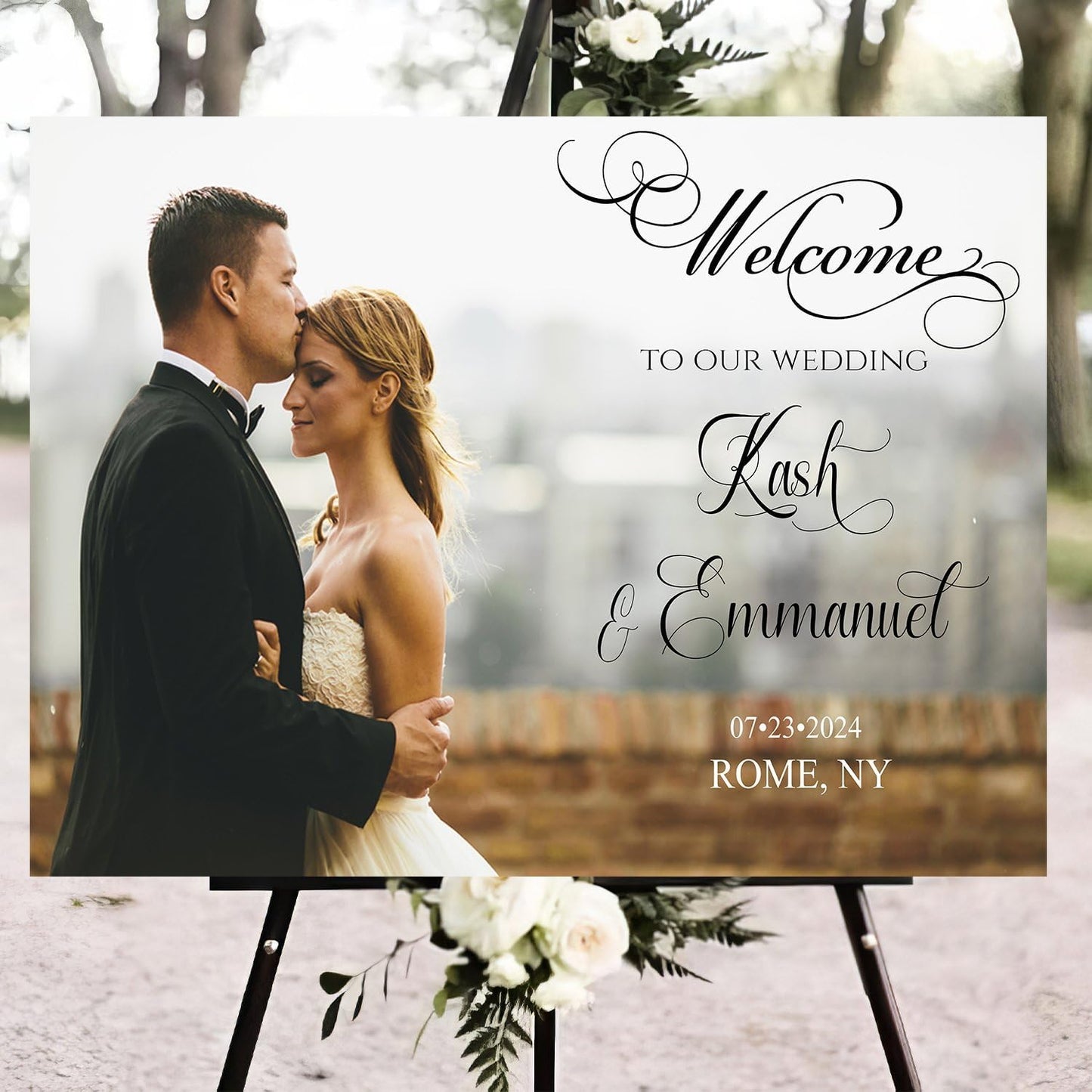 Generic Landscape Photo Wedding Sign, Editable Welcome To Our Wedding, 12x18, 18x27, 24x36 Inches, Plastic, 4mm