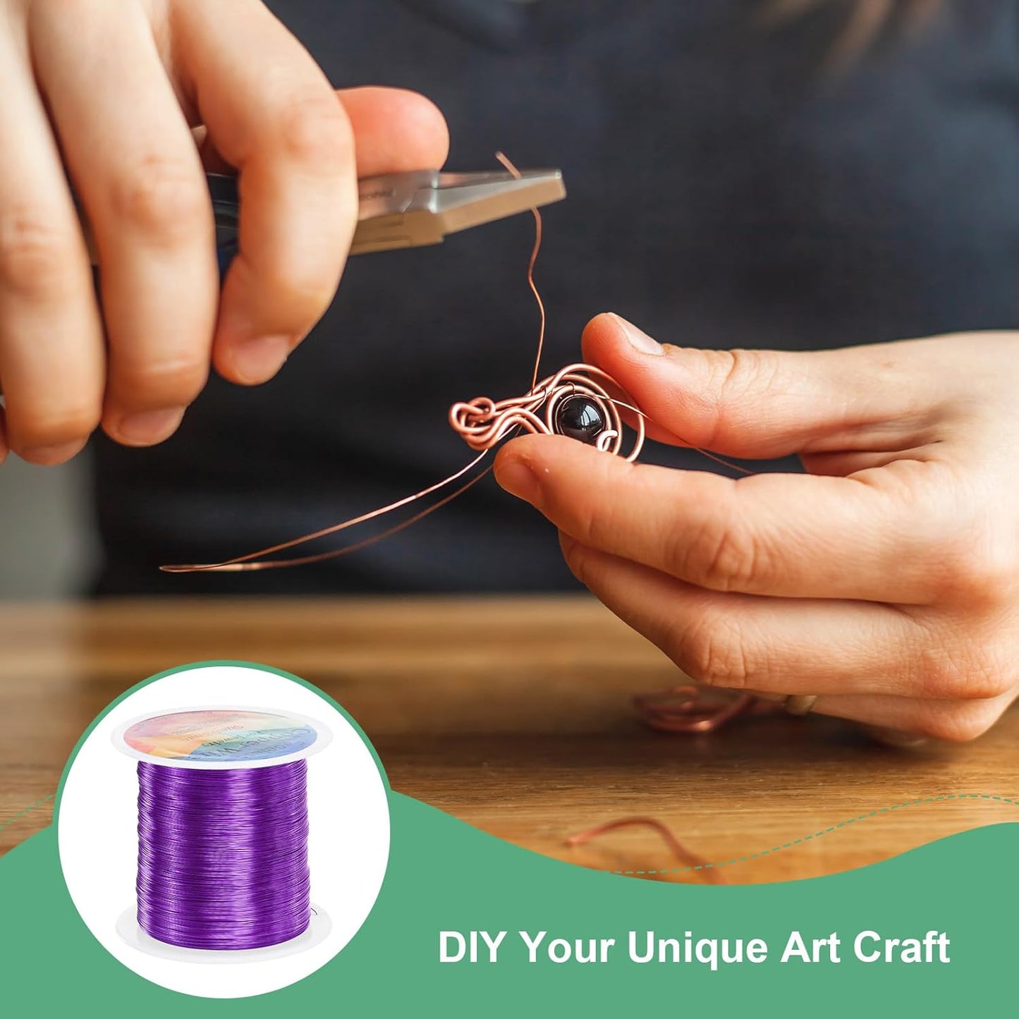 2-Rolls 0.3mm Jewelry Wire, 28 Gauge 328FT Craft Wire Copper Beading Wire for Jewelry Making/Planting/Weaving/DIY Crafting, Soft Metal Wires [100M, Purple]