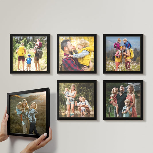 Mixtiles Official - Custom Photo Tiles - Personalized Printed Photos - Magnetic Wall Frames - Adhesive Sticker, No Nails - Various Sizes and Frames - 8x8-tiles-Tile - Black Frame
