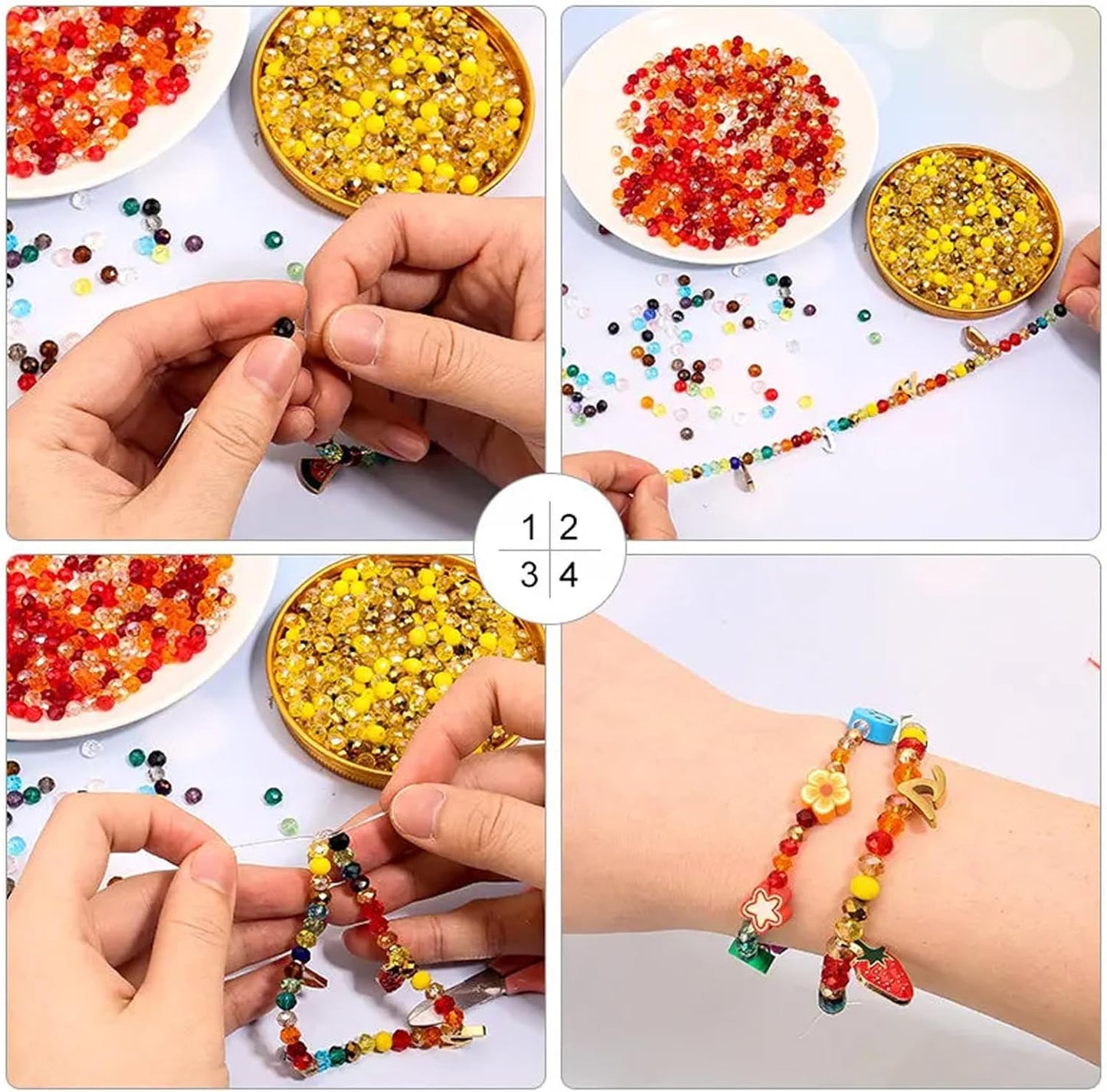 100PCS 8MM Red Series Round Crystal Glass Beads for Jewelry Making, DIY Crafts, Sun Catchers, Wind Chimes