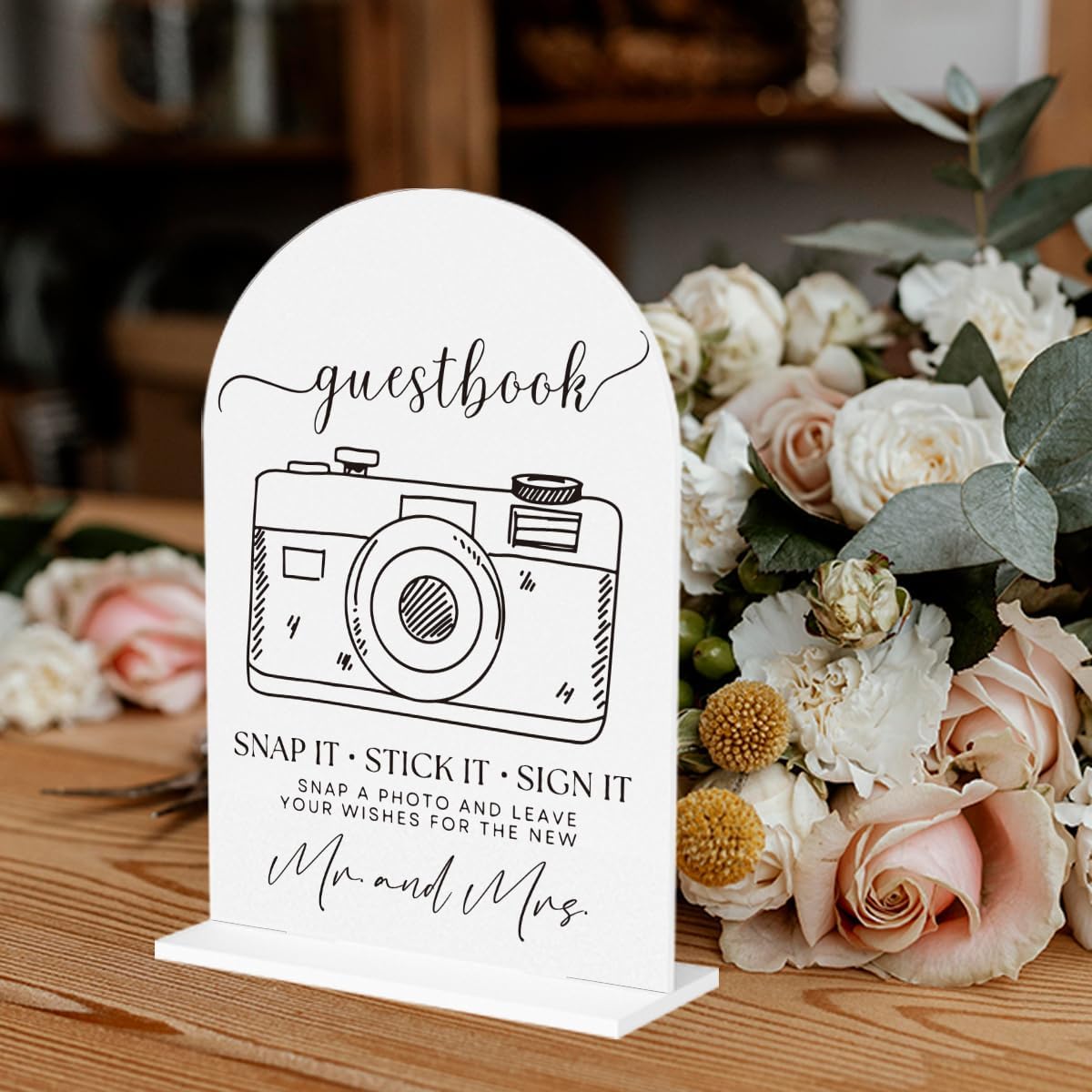 Wedding Photo Guest Book Sign, Guest Book Desk Decor for Wedding, Wedding Engagement Bridal Shower Reception Party Table Desk Acrylic Decor