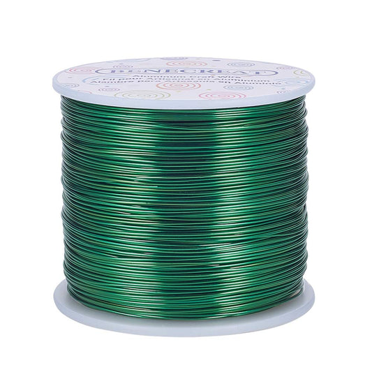 BENECREAT 20 Gauge 770FT Aluminum Wire Anodized Jewelry Craft Making Beading Floral Colored Aluminum Craft Wire - Green