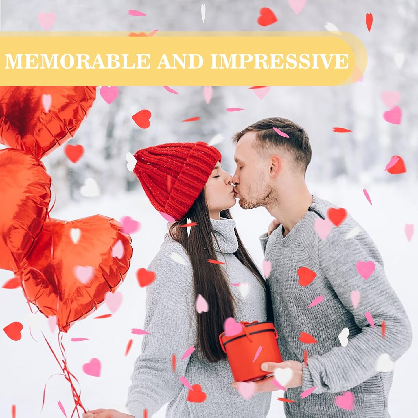 5000Pcs Heart Paper Confetti, Large Table Confetti Hearts Shaped for Valentine's Day, Wedding, Birthday, Bachelorette, Balloon Party Decoration (Red/White/Pink/Rose Red)