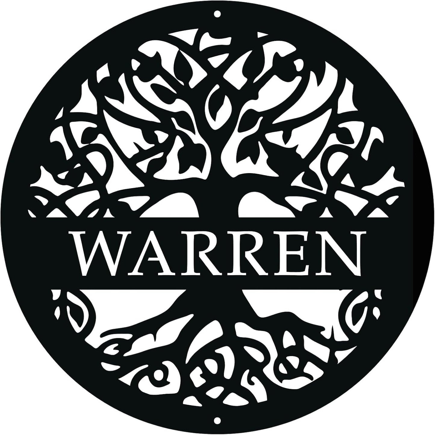 Personalized Tree of Life Metal Sign, Custom Last Name Signs Family Monogram, Made in USA