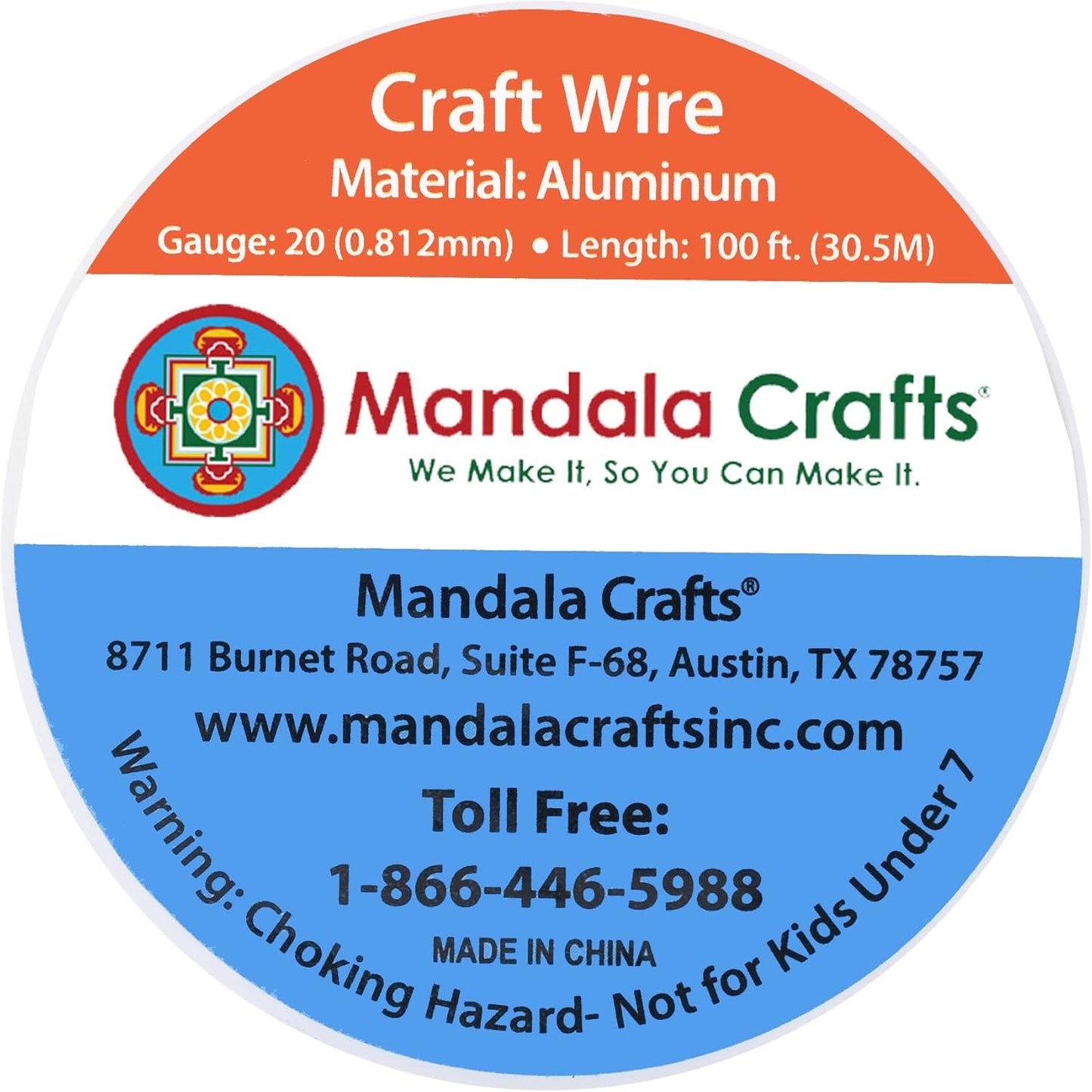 Mandala Crafts 20 Gauge Anodized Aluminum Craft Wire for Jewelry Making - 100 FT Colored Flexible Purple Wire - Bendable for Bonsai Armature Crafting Sculpting