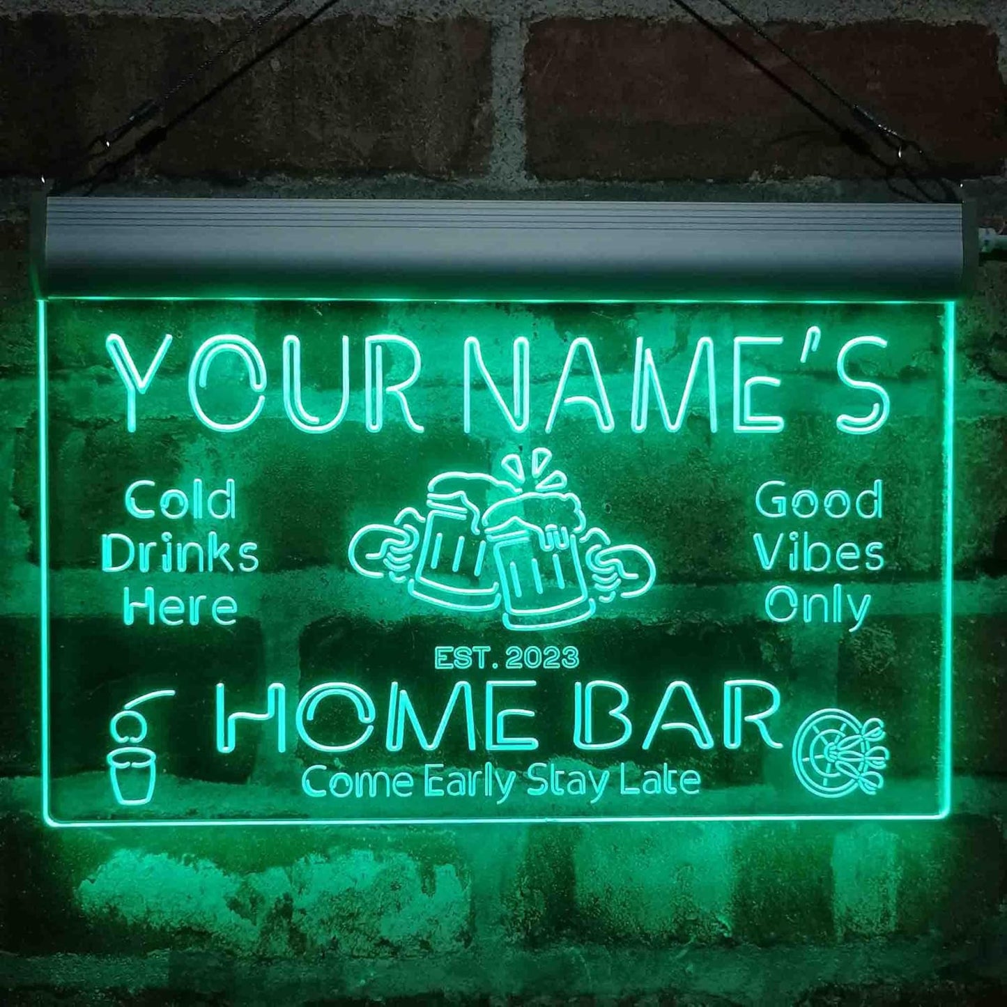ADVPRO Personalized Your Name Custom Home Bar Beer Established Year Single Color LED Neon Sign 24 x 16 Inches st4s64-p11-tm-g