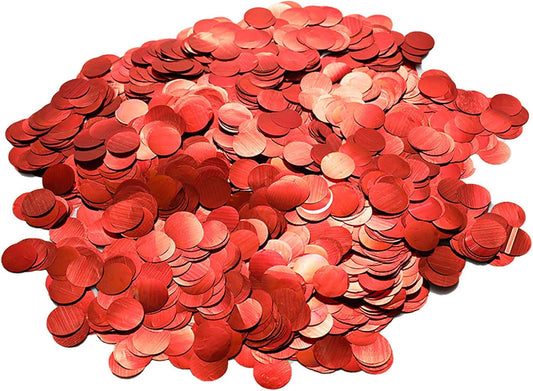 Red Foil Confetti,Round Dots Glitter Table Confetti,Sparkling for Party Decorations(1.76 OZ)