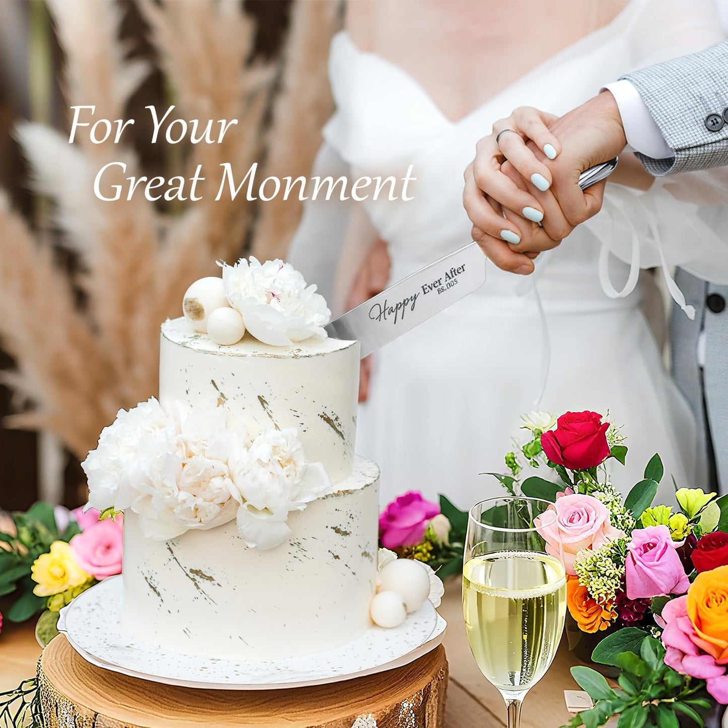 wedding cake knife and server set,Silver wedding cake knife and server set 2025,4Pcs Set with Forks for Engagements, Anniversary Bridal Shower Christmas Gifts.