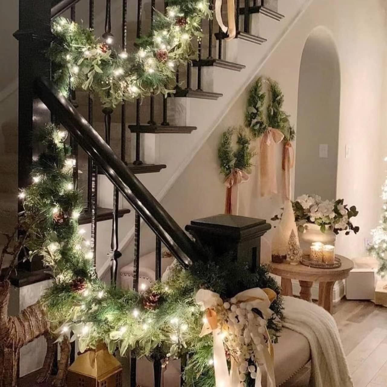 YEGUO 165ft 500 LED Christmas Lights Outdoor Waterproof, White String Lights Indoor, Green Wire Twinkle Tree Light Plug in with 8 Modes Timer Memory