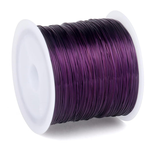 262FT Jewelry Wire 24 Gauge Tarnish-Resistant Copper Beading Wires Roll Bulk for DIY Crafts Jewelry Making, Purple Wire