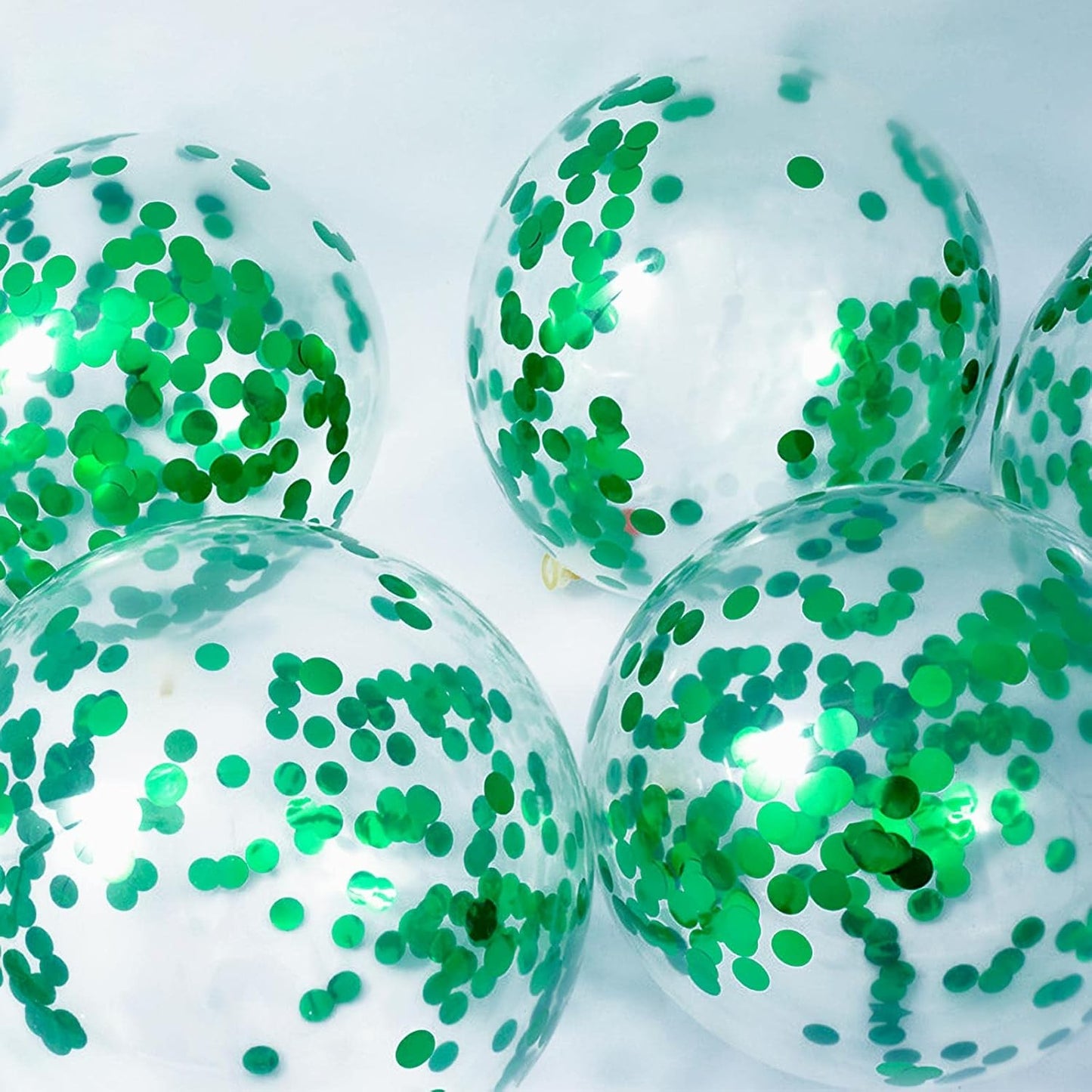 Green Confetti Balloons, 25 Pcs Thickened 12 Inch Clear Latex Balloon with Confetti Inside for Graduation Engagement Bridal Shower Party Baby Shower Gender Reveal Birthday Party Decoration Supplies