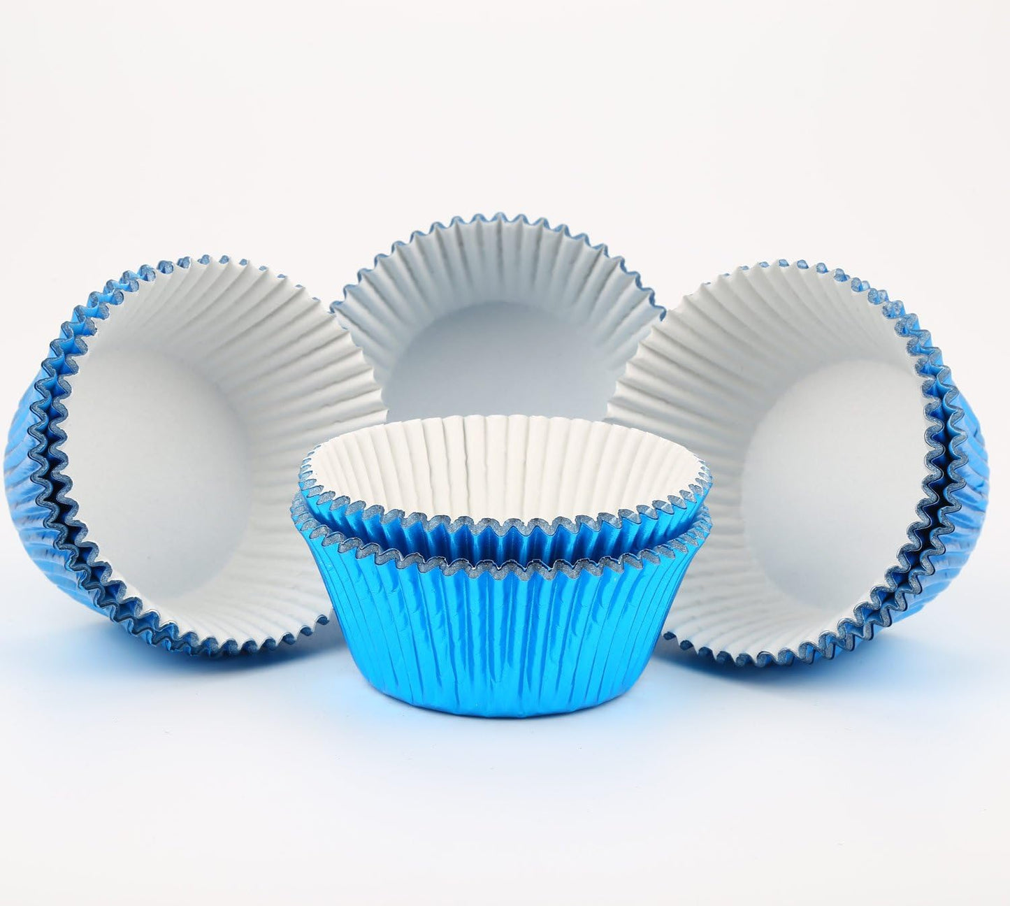 Gifbera Blue Foil Cupcake Liners Standard Muffin Wrappers for Baking, 200-Count