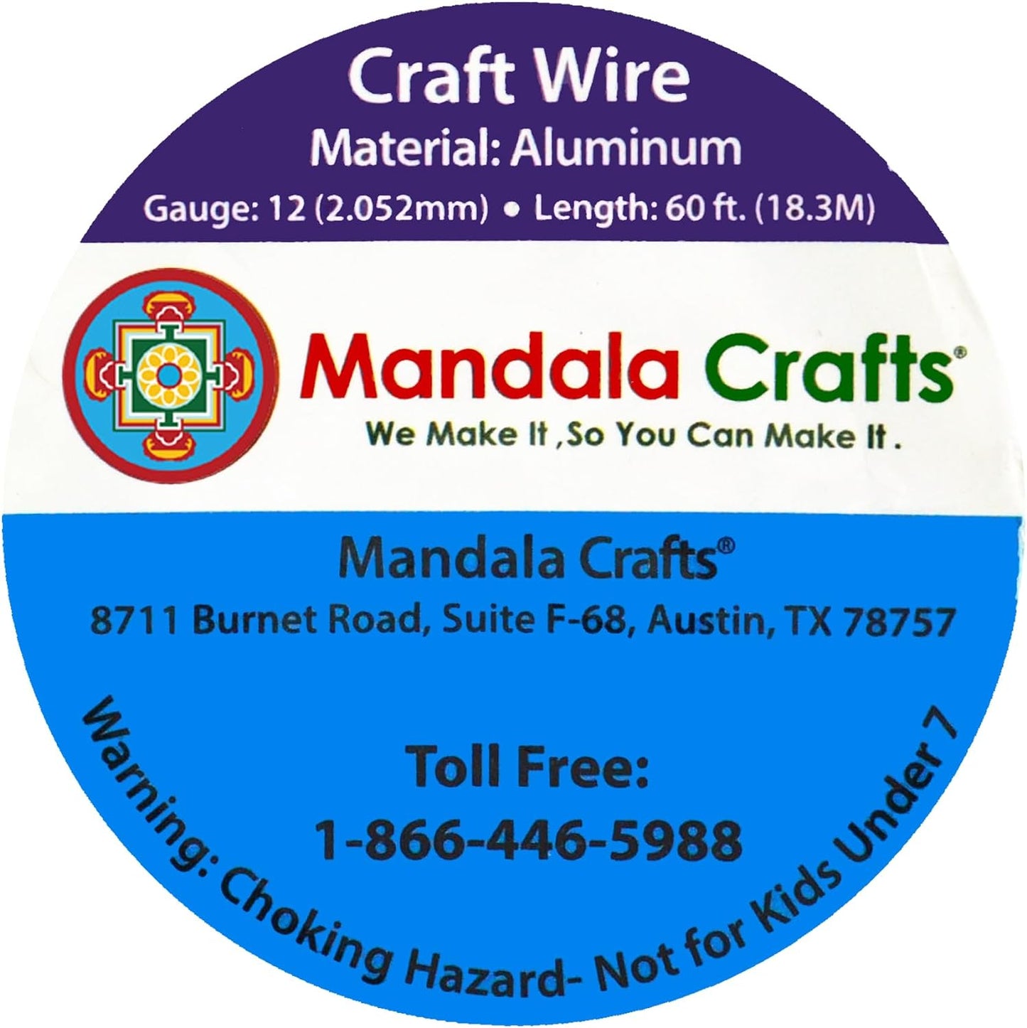 Mandala Crafts 12 Gauge Anodized Aluminum Craft Wire for Jewelry Making - 60 FT Colored Flexible Brown Wire - Bendable for Bonsai Armature Crafting Sculpting