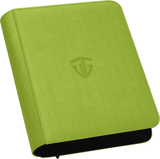 Toploader Binder,Holds 112 Toploaders, 4 Pocket Top Loader Binder for 3" x 4" Rigid Card Holders for Trading Cards or Sports Cards Binders (Green)