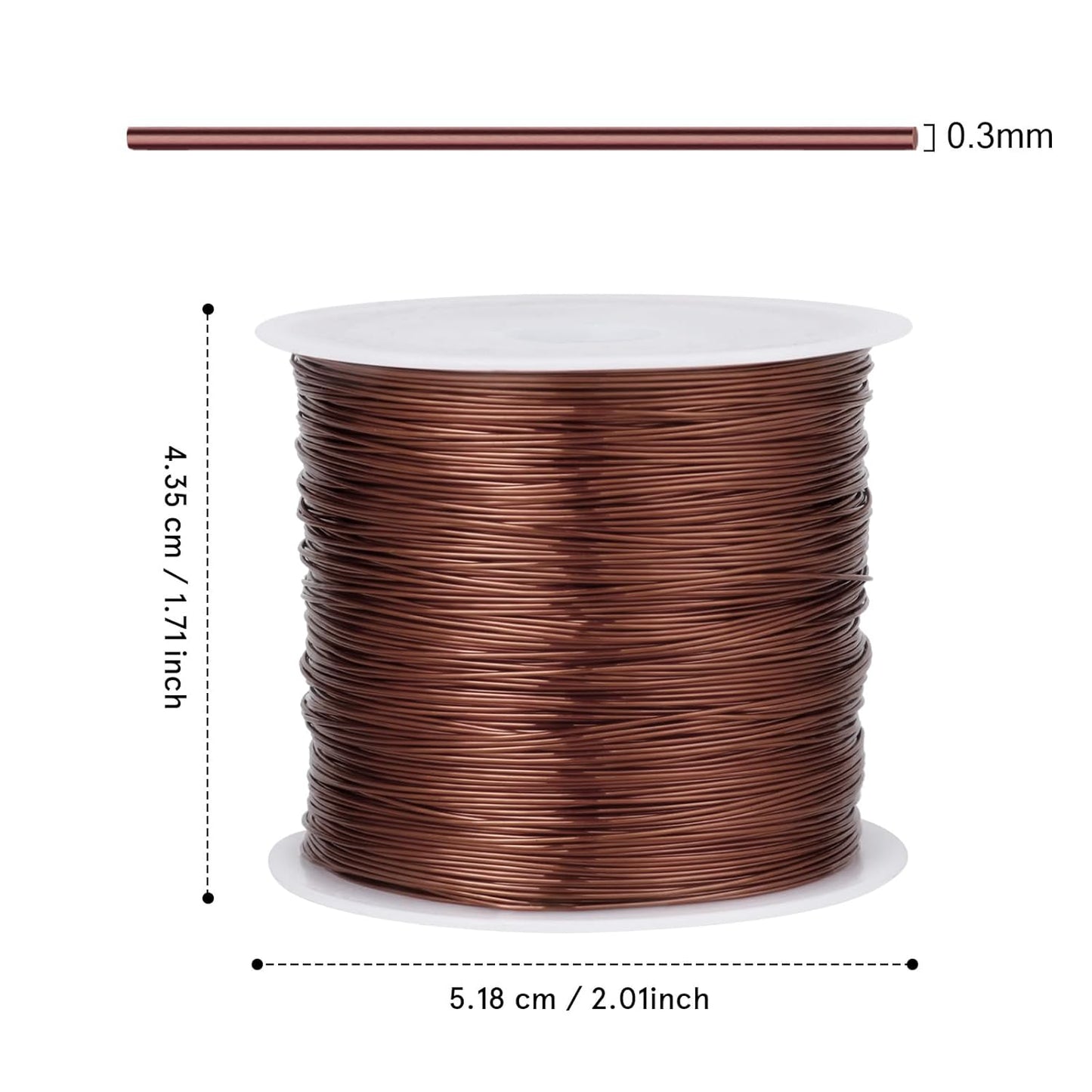328FT Jewelry Wire 28 Gauge Tarnish-Resistant Copper Beading Wires Roll Bulk for DIY Crafts Jewelry Making, Red Brown
