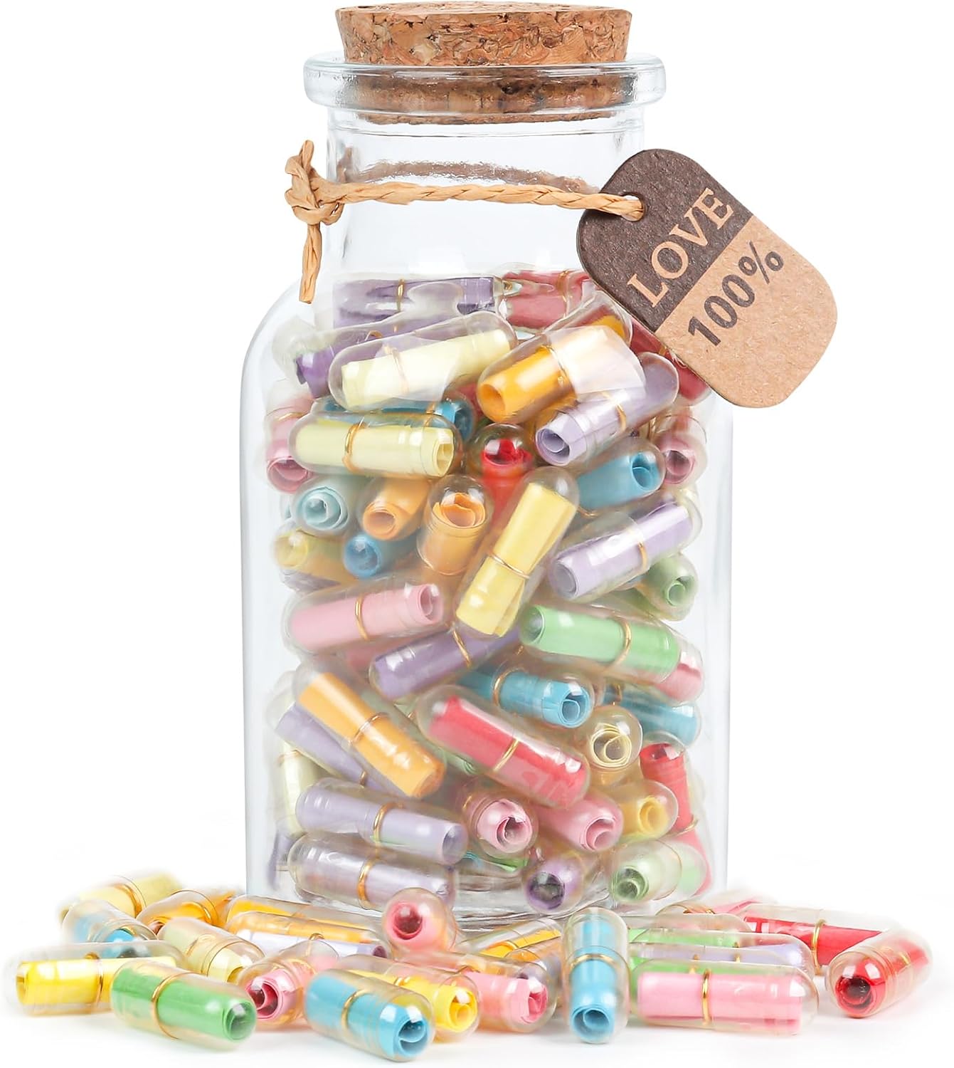 Capsule Letters Message in a Bottle,88pcs Message Pills Love Letter Gift for Boyfriend Girlfriend Wife Friend Birthday Christmas Day Anniversary Valentine Day.