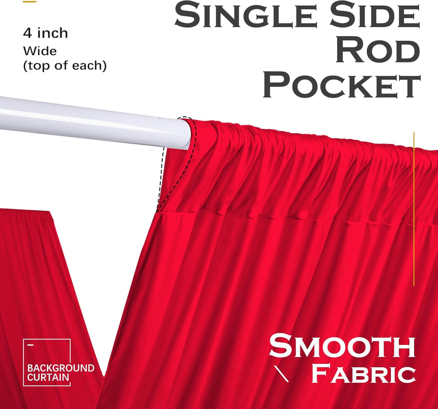 PartyVillage 2 Panels 5ftx30ft Red Ceiling Drapes for Wedding Parties – 30 FT Extra Long Thick Polyester Wrinkle-Free Drapery Tent Decor Decorations for Birthday Party Ceremony Stage Swag