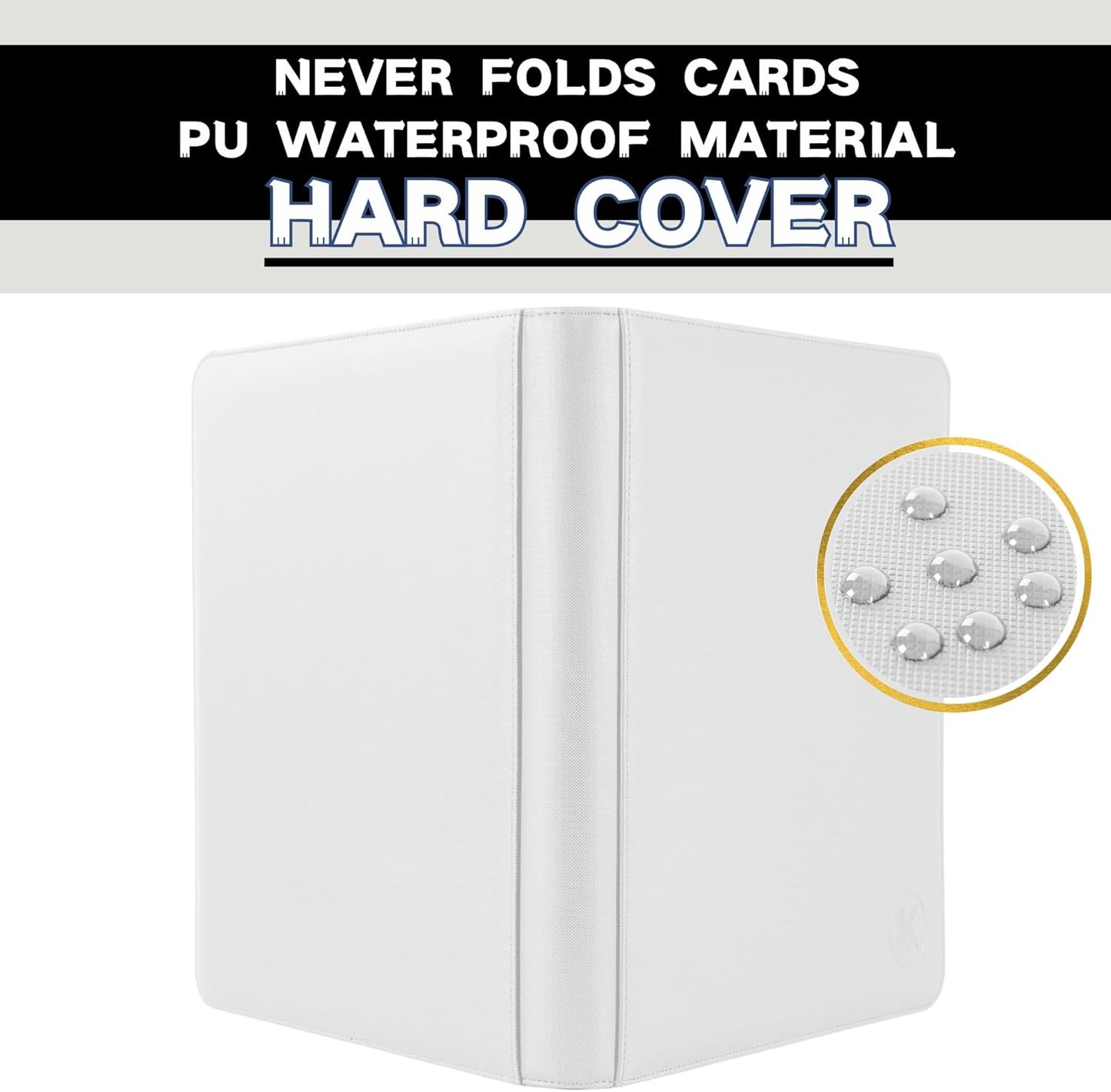 1600+ Pockets Trading Card Binder, 16-Pocket Card Ablum Compatible with MTG,Sports Cards & Other Standard Size Trading Card (WHITE)