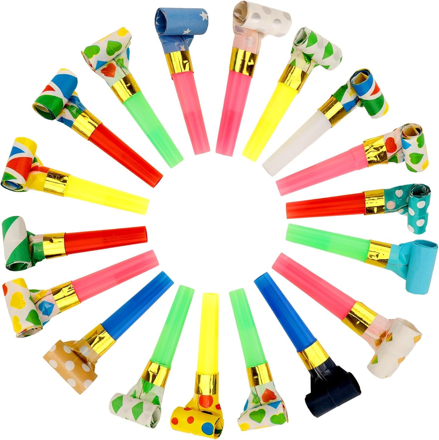 50 PCS Party Blowers, Party Blowers for Kids, Party Blowouts, Party Noise Makers Horns, Colorful Birthday Blowers Noisemakers Blow Horns Party Whistles Favors for Birthday Christmas New Years Events