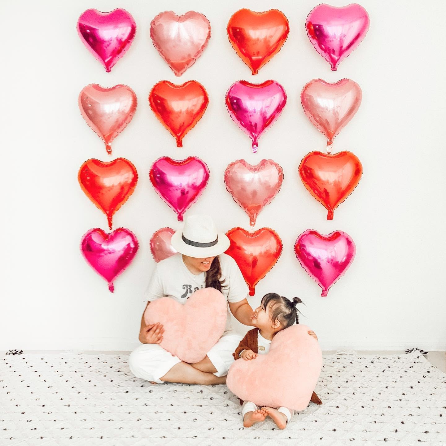 Rose Gold Foil Heart Balloons, 10PCS Rose Gold Heart Shape Balloons, Valentines Balloons 18inch Foil Balloons for Helium Birthday Decorations for Valentines Day, Wedding, Brithday Party, Baby Shower