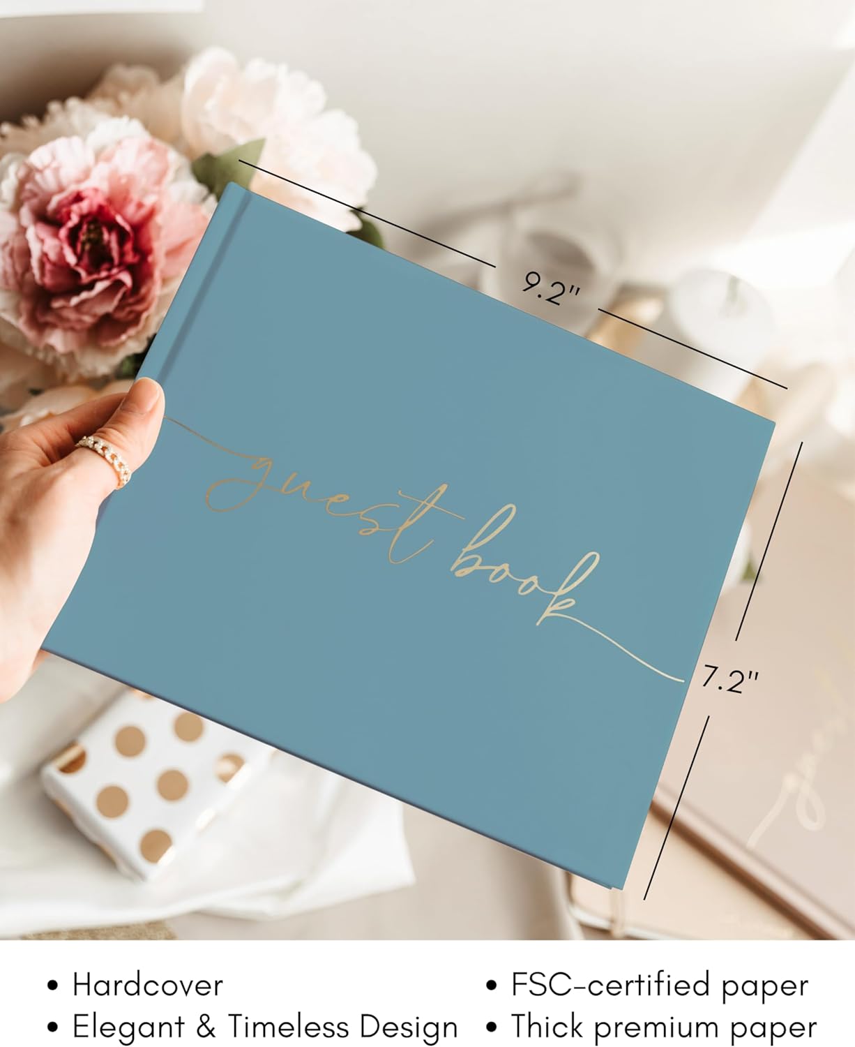 Lamare Wedding Guest Book – Polaroid Guest Book for Wedding Reception, Baby Shower, Birthday, Bridal Shower and Special Event Guestbook – A Stylish Sign in Book for Party - Blank Page