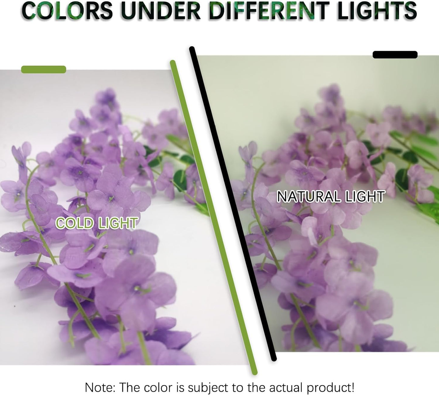 12 Pack Light Purple Wisteria Hanging Flowers Garland, 3.77 Feet Artificial Flower Vines, Fake Wisteria, Artificial Vines Hanging Garland for Backdrop Outdoor Yard Garden Decor