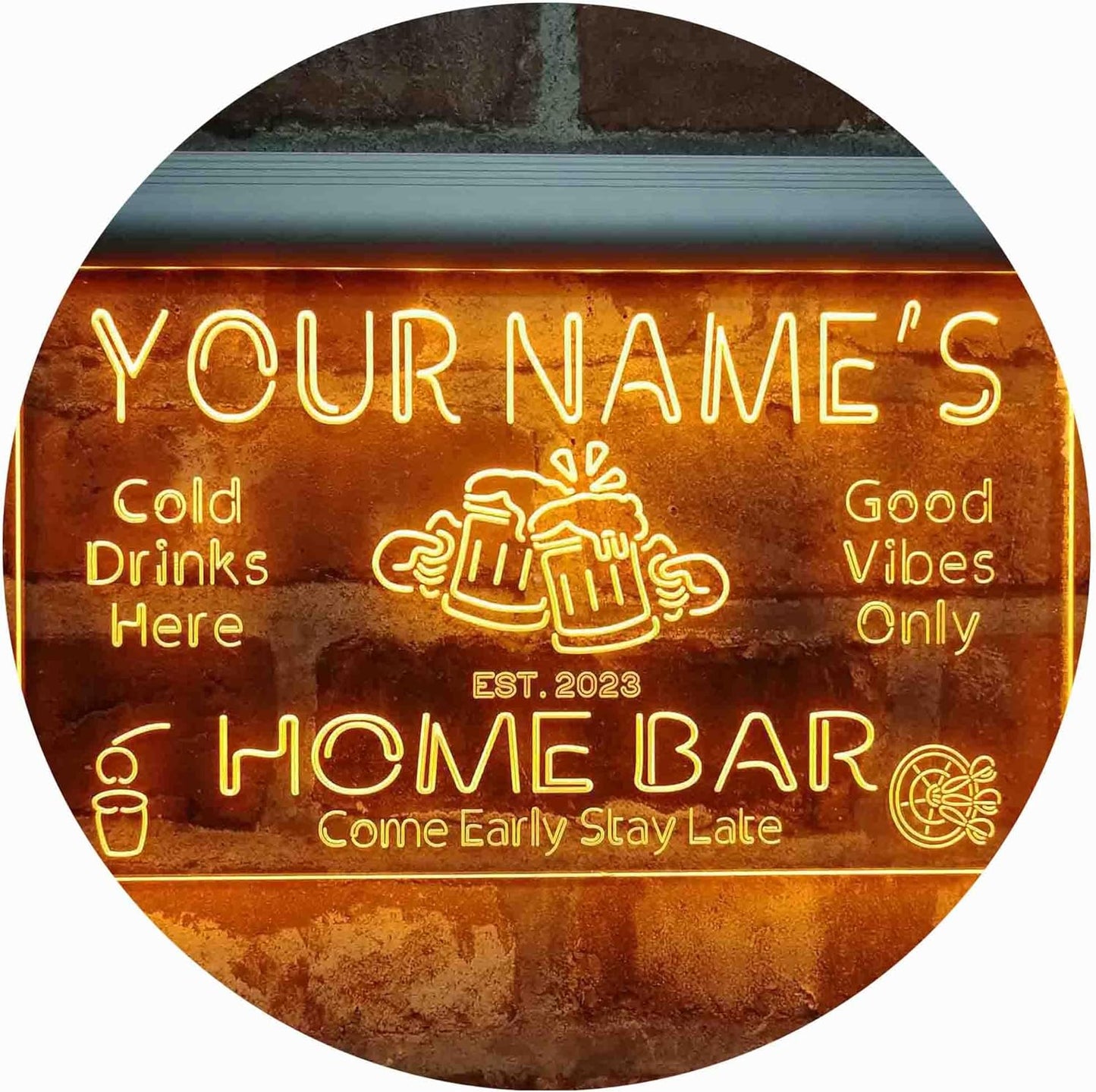 ADVPRO Personalized Your Name Custom Home Bar Beer Established Year Single Color LED Neon Sign 24 x 16 Inches st4s64-p11-tm-y